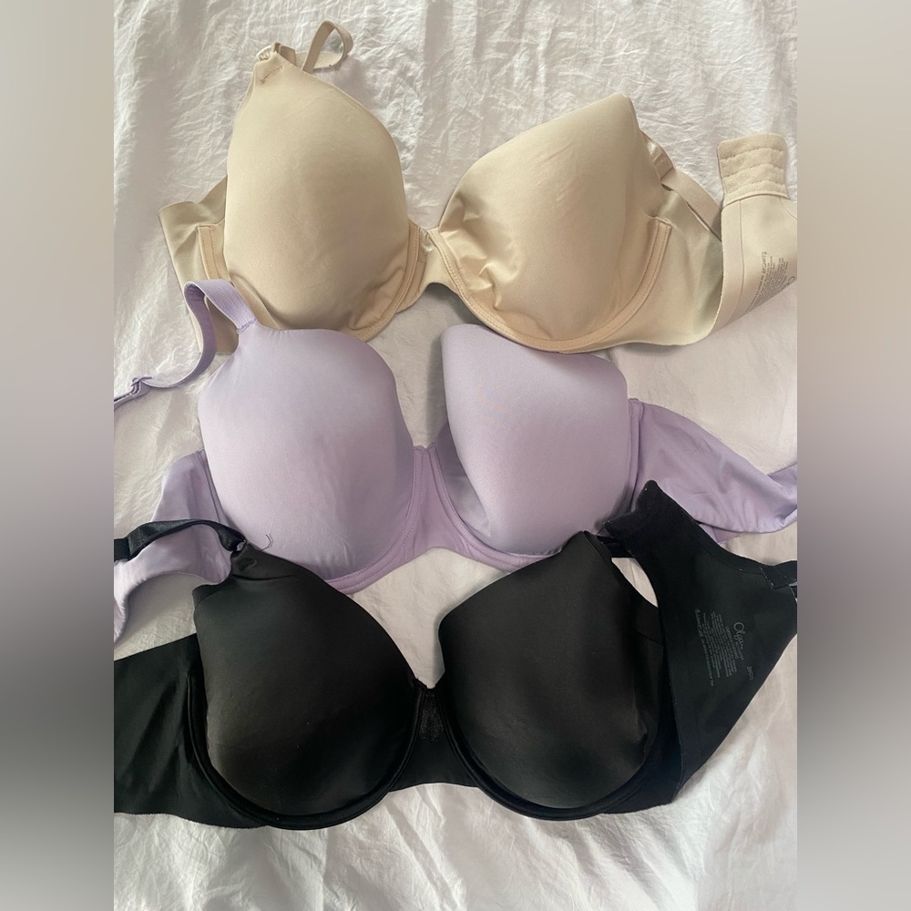 Olga Cream and Purple Molded Cup Bras Intimates